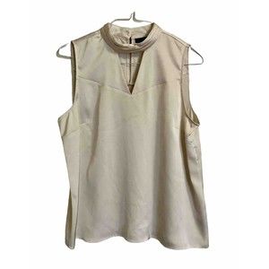 Halogen Choker Cut Out Sleeveless Blouse Large